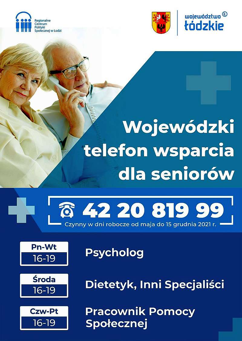 wojewodzki telefon wsparcia dla seniorow plakat